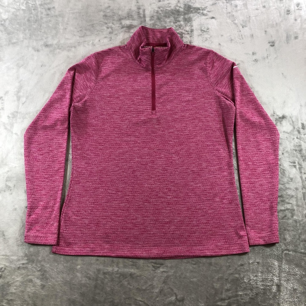 Nike Golf Dri-FIT Pullover Womens XL Pink 1/4 Zip Long Sleeve Shirt 831675-607